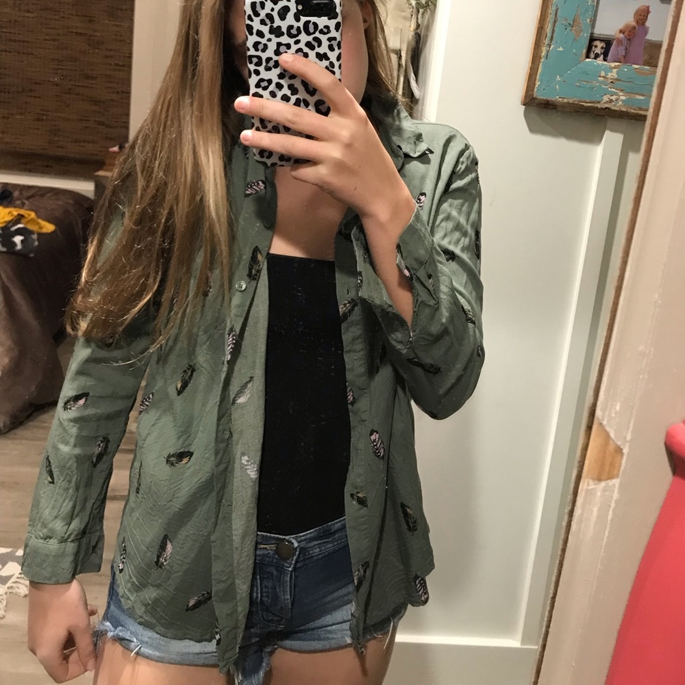 Feather pattern flannel